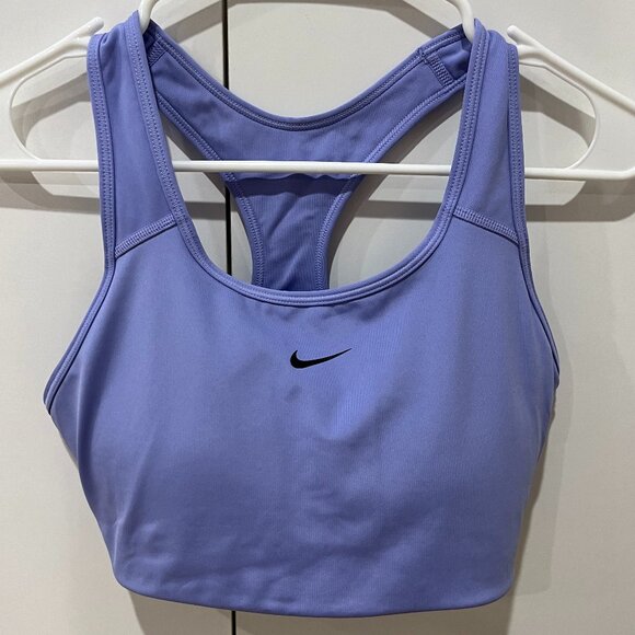 Nike Dri-Fit Swoosh 1-Piece Classic Padded Racerback Sports Bra - Picture 1 of 3